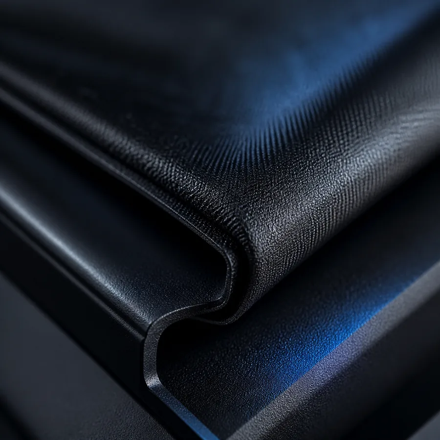 Macro view of fine fabric showing controlled sharpness and edge definition